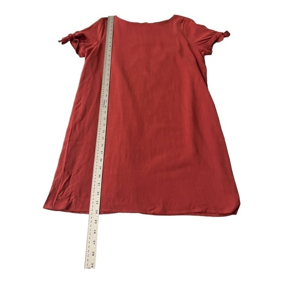 Lulus Orange Linen Rayon Button Back Dress Medium - Picture 10 of 12